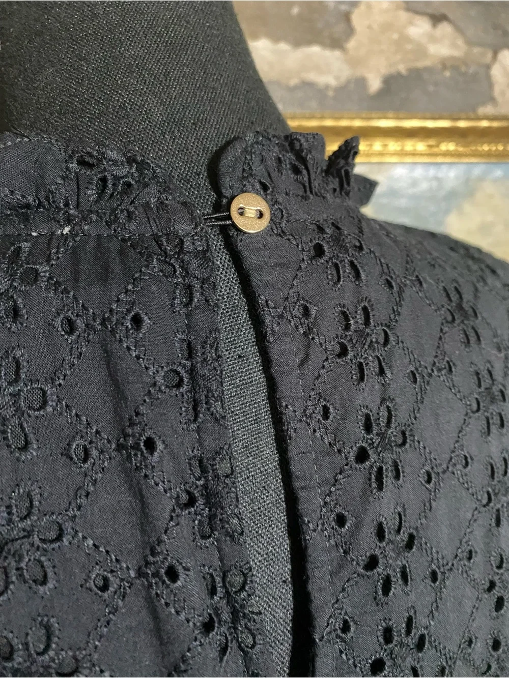 LOFT sleeveless sundress Black Eyelet Tiered with ruffle details - Picture 7 of 13